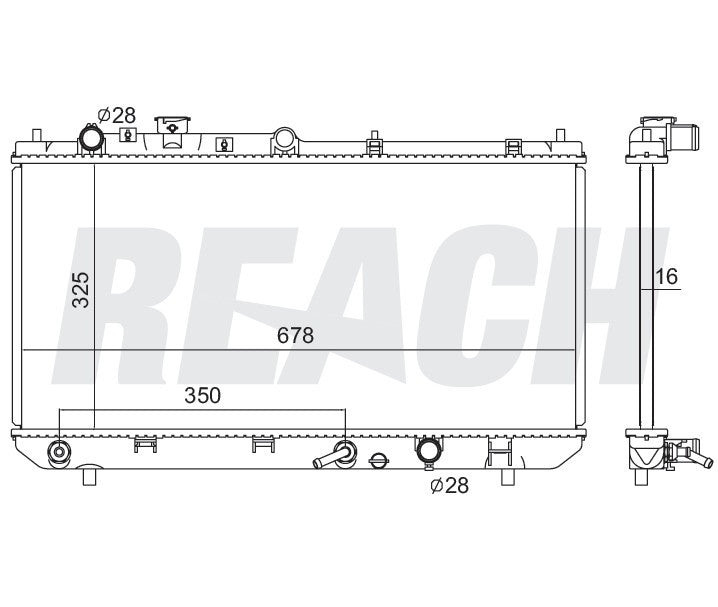 2000 MAZDA PROTEGE 1.8 L RADIATOR REA41-2303A