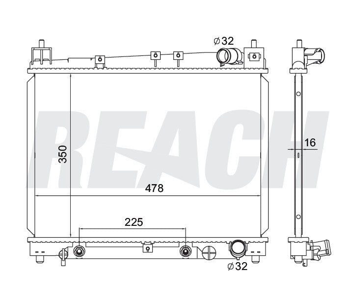 2001 TOYOTA ECHO 1.5 L RADIATOR REA41-2305A