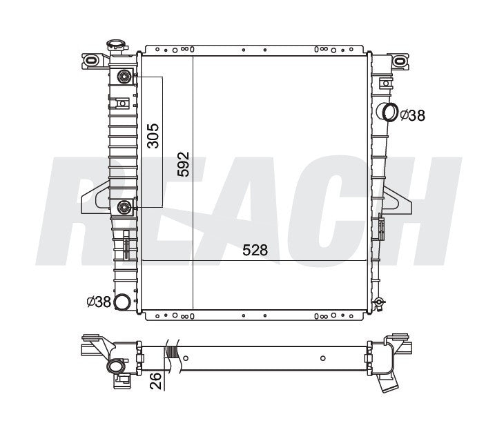 2001 FORD EXPLORER 4.0 L RADIATOR REA41-2309A