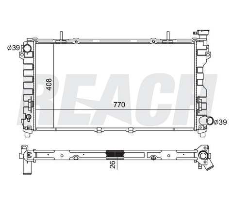 2001 DODGE CARAVAN 2.4 L RADIATOR REA41-2312A