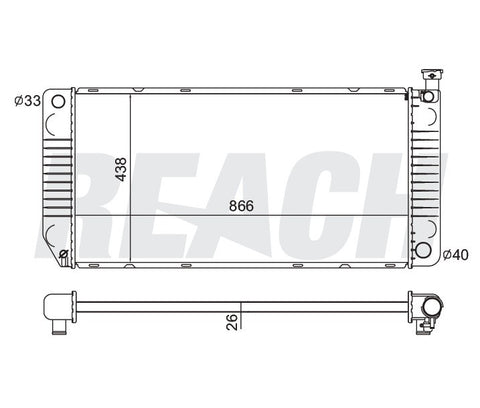 1996 CHEVROLET K3500 5.7 L RADIATOR REA41-2316A