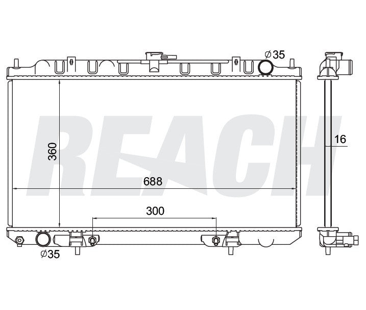2000 NISSAN SENTRA 2.0 L RADIATOR REA41-2328A