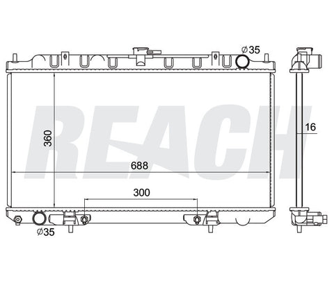 2000 NISSAN SENTRA 2.0 L RADIATOR REA41-2328A