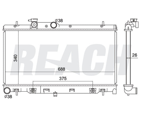 2003 SUBARU OUTBACK 2.5 L RADIATOR REA41-2331A