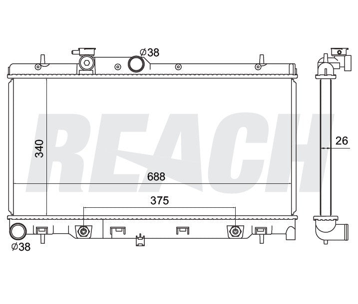 2000 SUBARU LEGACY 2.5 L RADIATOR REA41-2331A