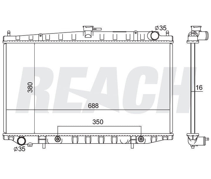 2000 NISSAN ALTIMA 2.4 L RADIATOR REA41-2333A