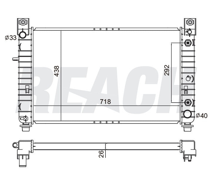 1999 GMC SIERRA 2500 5.3 L RADIATOR REA41-2334A