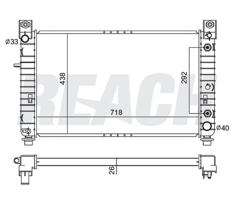 2001 GMC YUKON XL 1500 5.3 L RADIATOR REA41-2334A