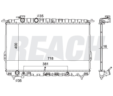 2001 KIA MAGENTIS 2.4 L RADIATOR REA41-2339A