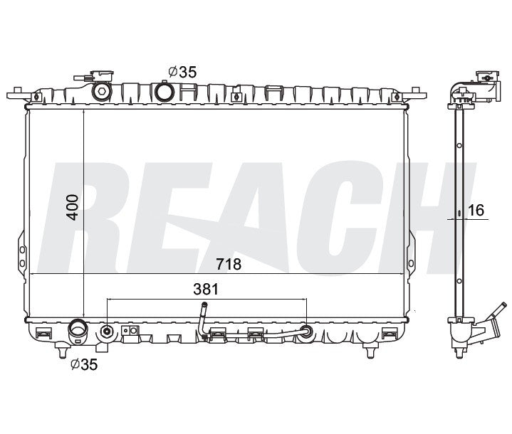 2002 KIA OPTIMA 2.7 L RADIATOR REA41-2339A