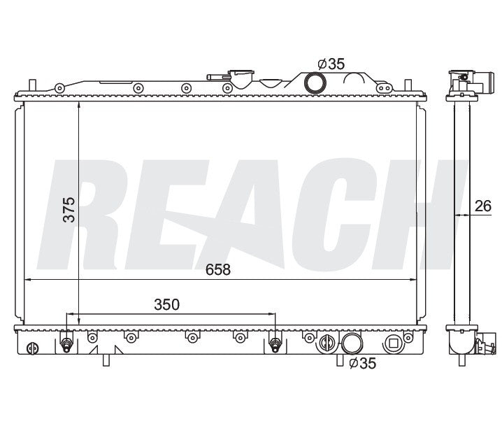 1993 MITSUBISHI GALANT 2.0 L RADIATOR REA41-233A