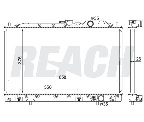 1990 DODGE 2000 GTX 2.0 L RADIATOR REA41-233A