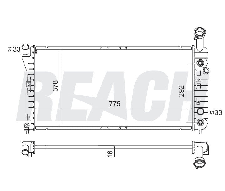 2000 BUICK CENTURY 3.1 L RADIATOR REA41-2343A