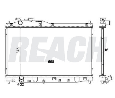2000 HONDA S2000 2.0 L RADIATOR REA41-2344A