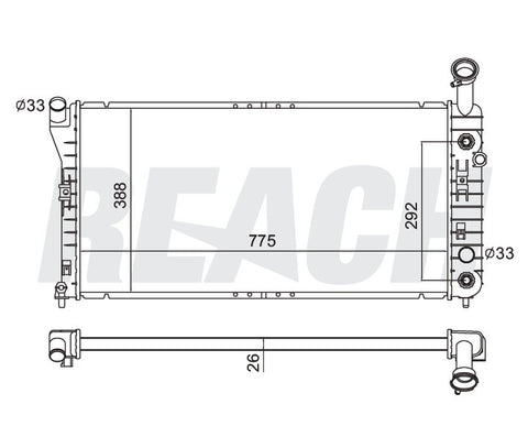 2000 CHEVROLET IMPALA 3.8 L RADIATOR REA41-2351A