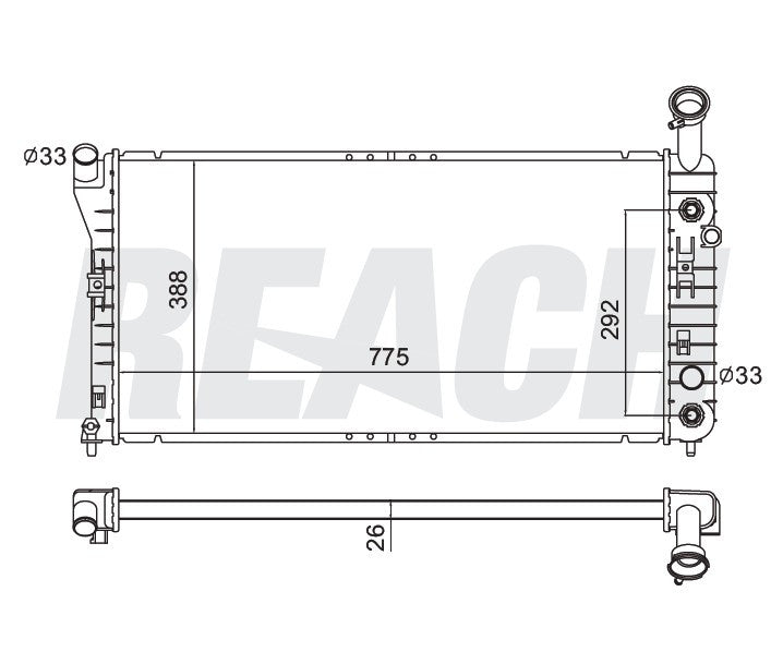 2003 BUICK REGAL 3.8 L RADIATOR REA41-2351A