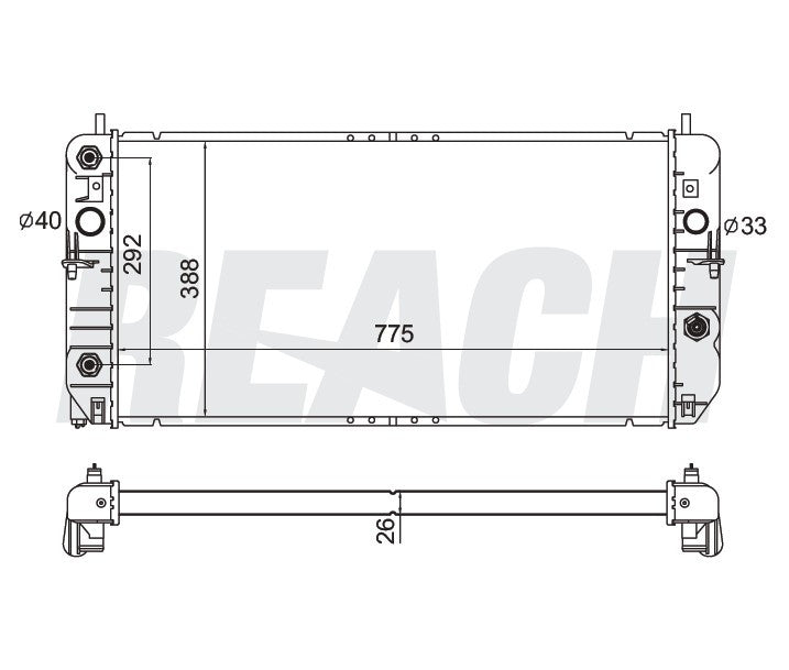 2000 CADILLAC DEVILLE 4.6 L RADIATOR REA41-2352A