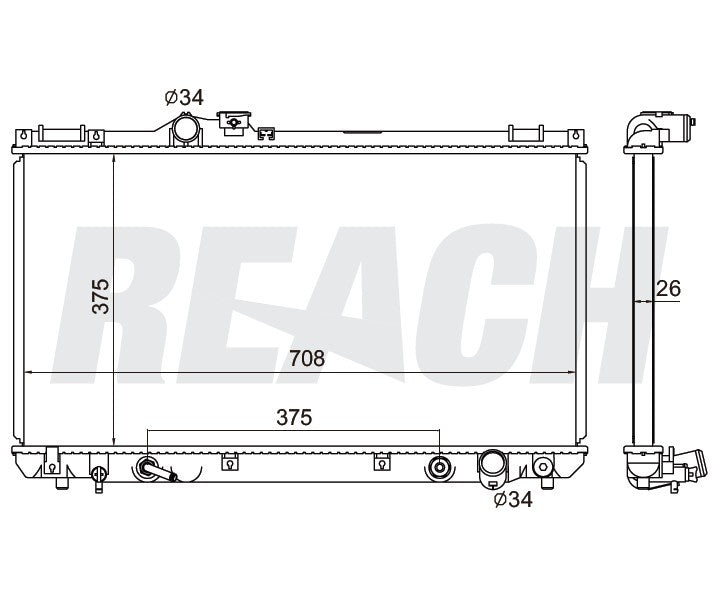 2002 LEXUS IS300 3.0 L RADIATOR REA41-2356A
