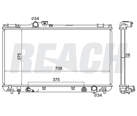2004 LEXUS IS300 3.0 L RADIATOR REA41-2356A