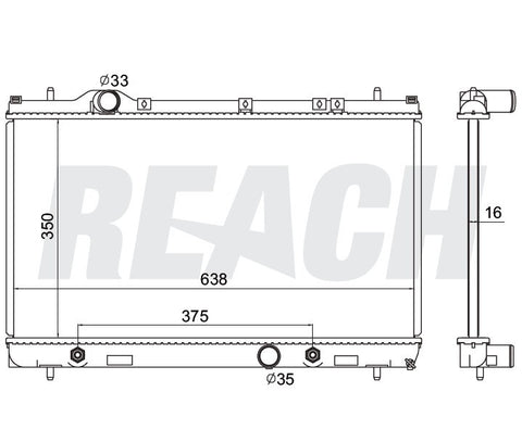 2002 CHRYSLER NEON 2.0 L RADIATOR REA41-2362A