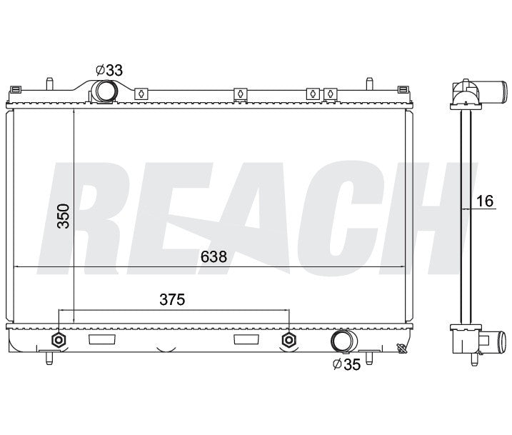2002 CHRYSLER NEON 2.0 L RADIATOR REA41-2363A