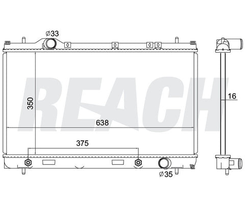 2000 CHRYSLER NEON 2.0 L RADIATOR REA41-2363A