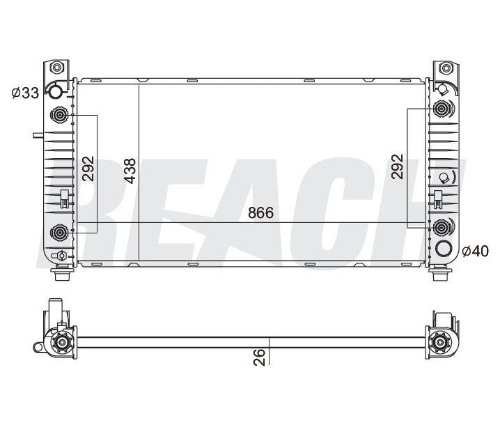 2010 CADILLAC ESCALADE ESV 6.2 L RADIATOR REA41-2370A