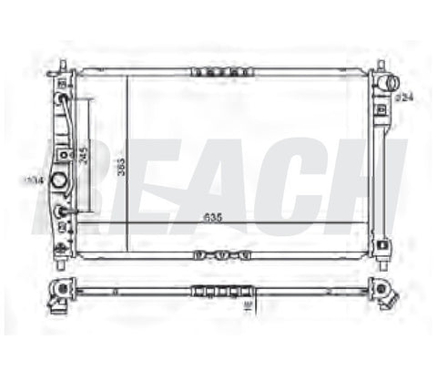 1999 DAEWOO LANOS 1.6 L RADIATOR REA41-2386A