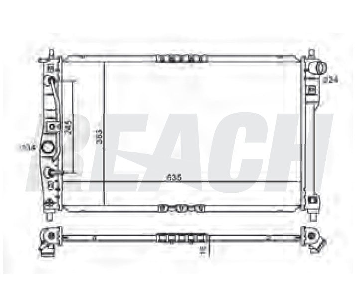 1999 DAEWOO LANOS 1.5 L RADIATOR REA41-2386A