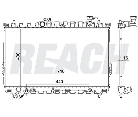 2001 HYUNDAI SANTA FE 2.4 L RADIATOR REA41-2389A