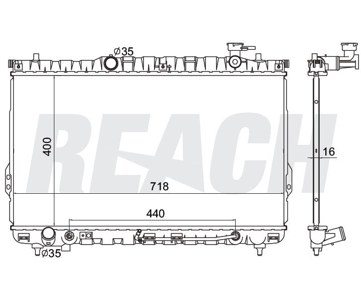 2003 HYUNDAI SANTA FE 2.7 L RADIATOR REA41-2389A