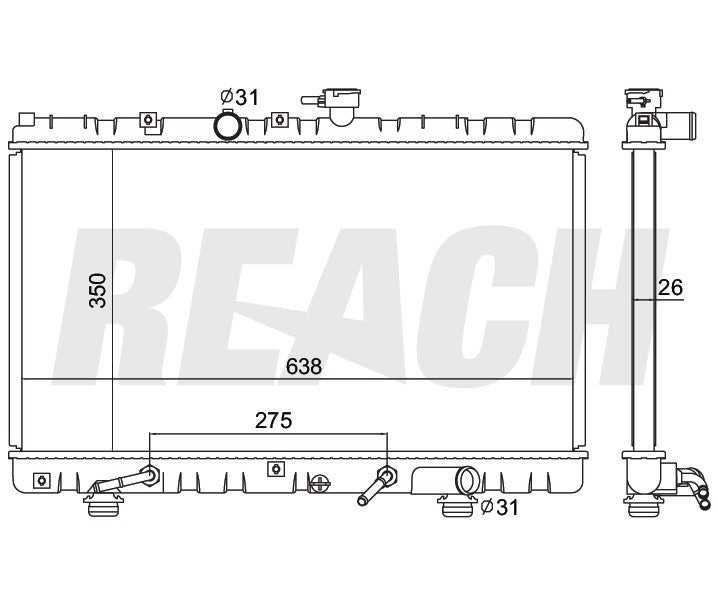 2002 KIA RIO 1.5 L RADIATOR REA41-2392A