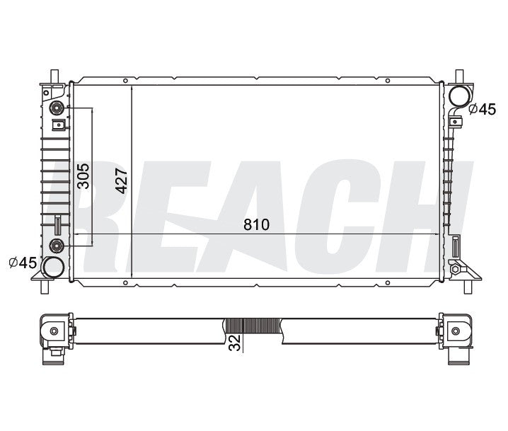 2000 FORD F-350 SUPER DUTY 5.4 L RADIATOR REA41-2401A