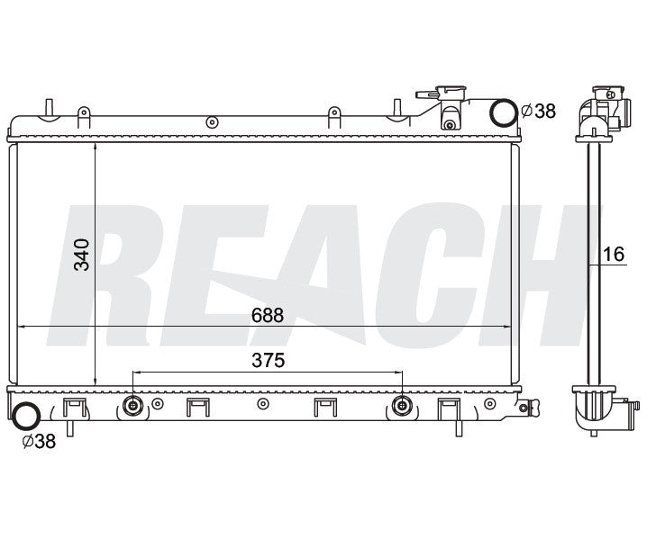 1999 SUBARU FORESTER 2.5 L RADIATOR REA41-2402A
