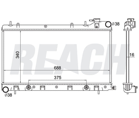 1999 SUBARU FORESTER 2.5 L RADIATOR REA41-2402A