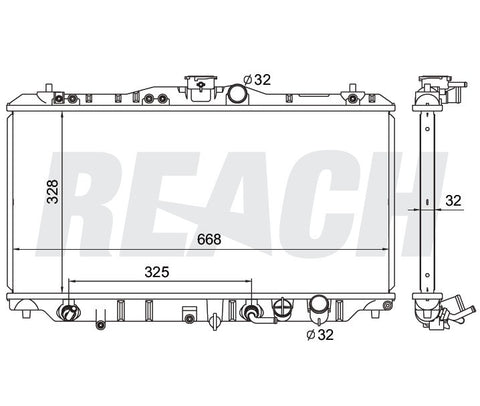 1990 HONDA PRELUDE 2.0 L RADIATOR REA41-885A