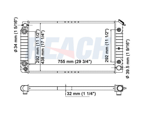 1991 PONTIAC BONNEVILLE 3.8 L RADIATOR REA41-1035A