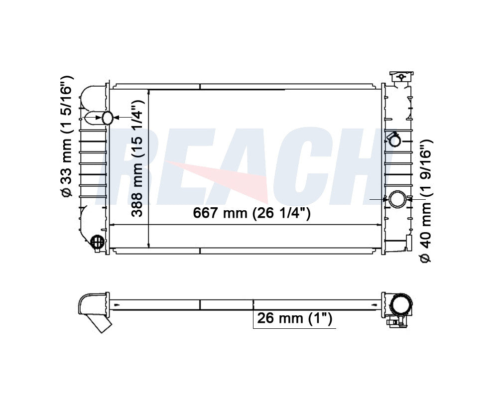 1993 CHEVROLET S10 BLAZER 4.3 L RADIATOR REA41-1060A