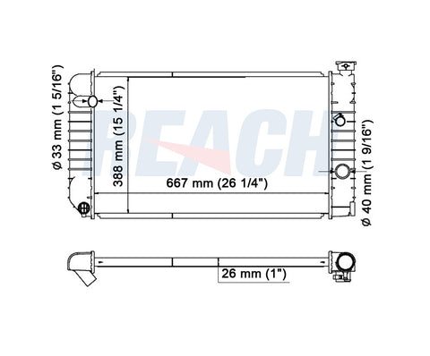 1990 GMC S15 4.3 L RADIATOR REA41-1060A