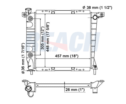 1992 FORD RANGER 4.0 L RADIATOR REA41-1061A