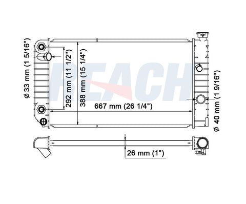 1990 CHEVROLET S10 4.3 L RADIATOR REA41-1065A