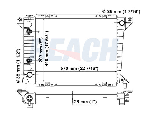1993 FORD THUNDERBIRD 5.0 L RADIATOR REA41-1095A