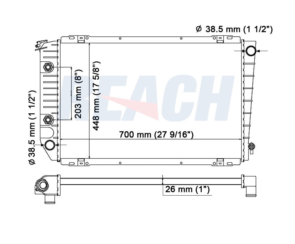 1991 FORD LTD CROWN VICTORIA 5.0 L RADIATOR REA41-227A