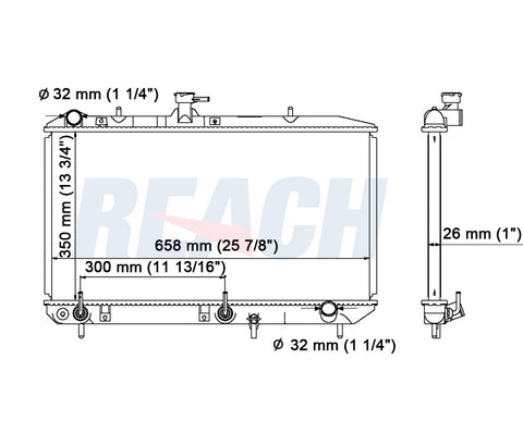 1991 GEO STORM 1.6 L RADIATOR REA41-1117A