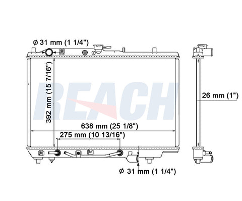 1991 MAZDA 323 1.6 L RADIATOR REA41-1135A