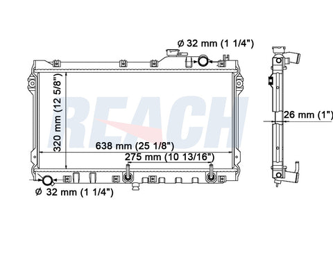 1990 MAZDA MIATA 1.6 L RADIATOR REA41-1140A