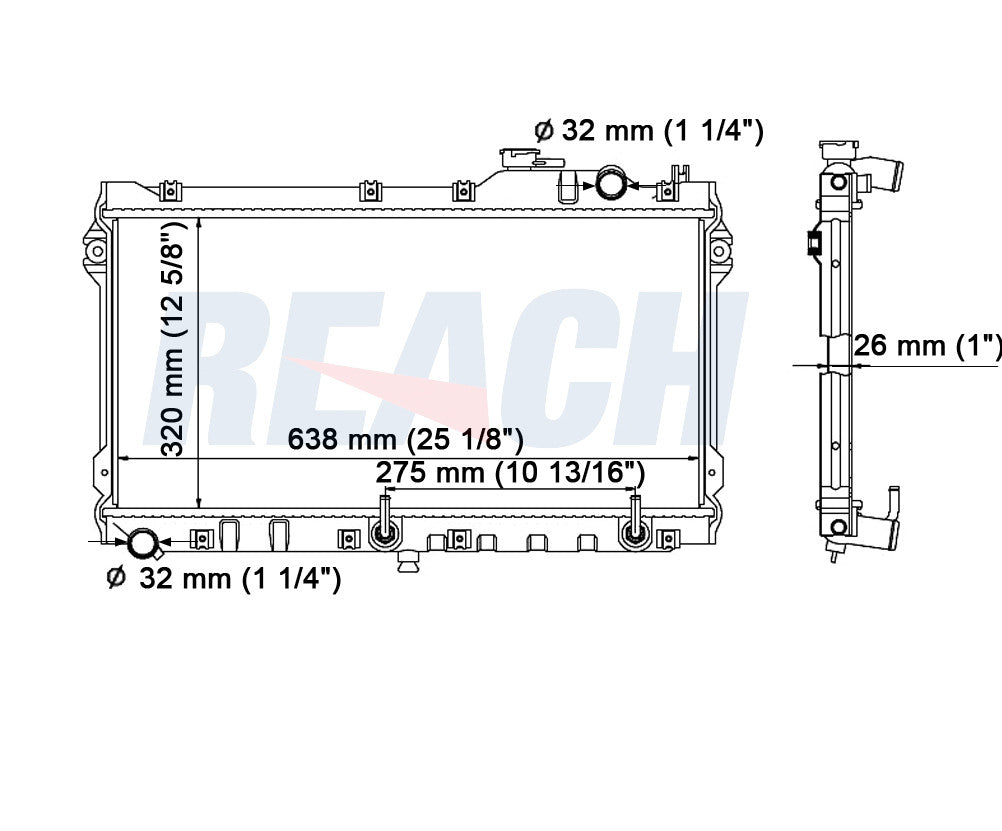 1992 MAZDA MIATA 1.6 L RADIATOR REA41-1140A