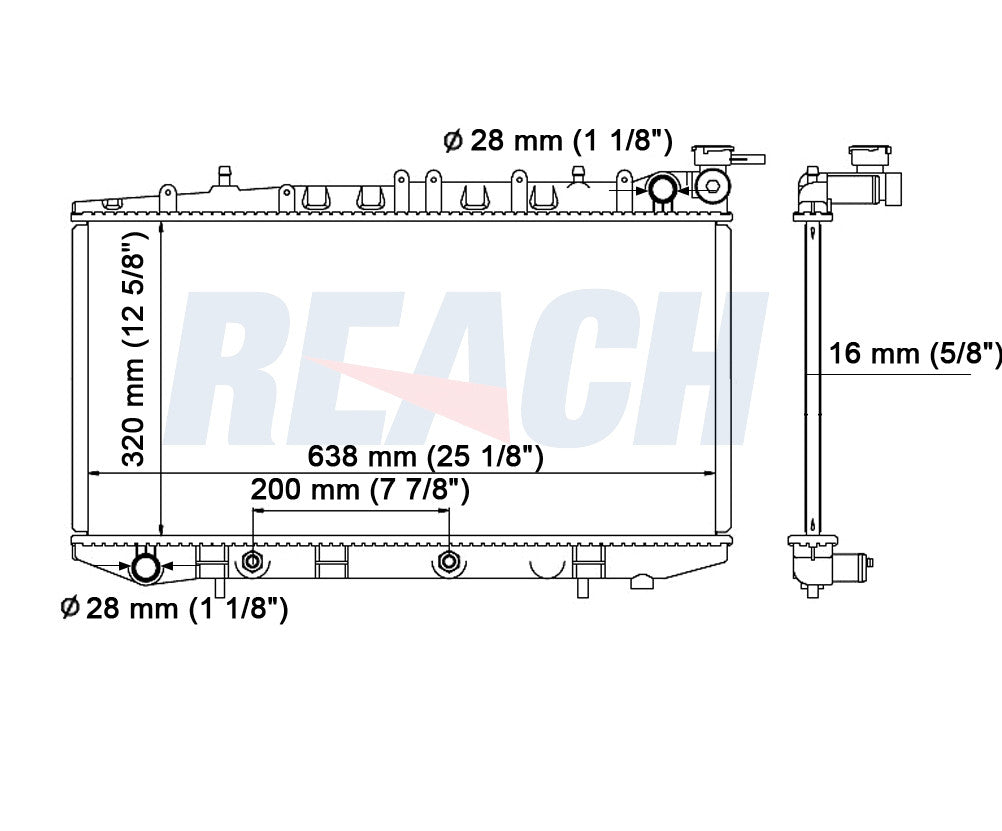 1991 NISSAN NX 2.0 L RADIATOR REA41-1152A
