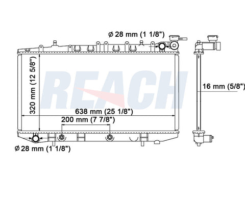 1991 NISSAN NX 1.6 L RADIATOR REA41-1152A