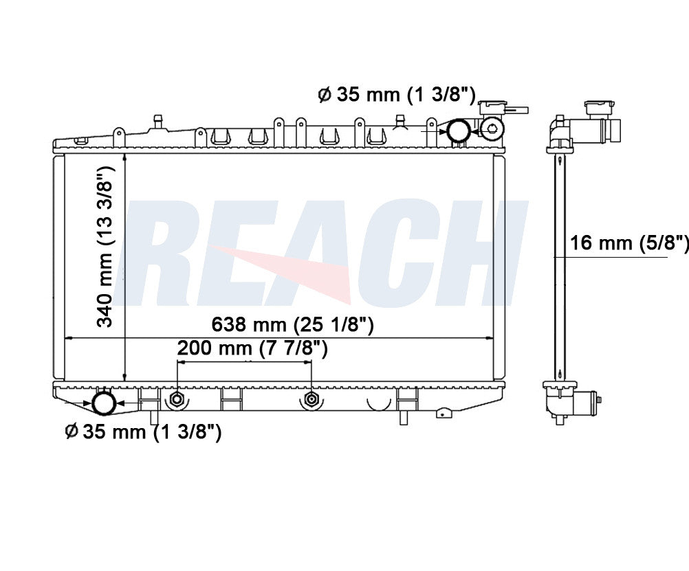 1993 INFINITI G20 2.0 L RADIATOR REA41-1158A
